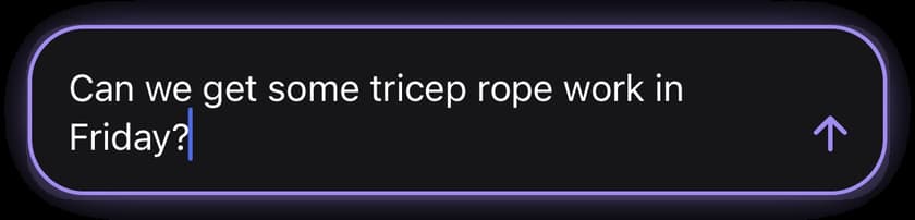 Typing a question to the Athlos coach in the chat composer