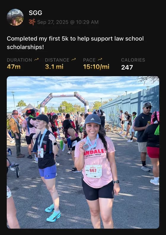 Salma's shared workout post